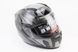 Шлем интеграл, закрытый (сертификация DOT)+откидные очки BLD-M67 S (55-56см), СЕРЫЙ глянец с серо-чёрным рисунком, фото – 1
