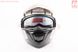 Шлем модуляр, закрытый с откидным подбородком+откидные очки HF-119 L, ЧЁРНЫЙ глянец с красно-серым рисунком Z48, фото – 6
