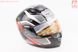 Шлем модуляр, закрытый с откидным подбородком+откидные очки HF-119 L, ЧЁРНЫЙ глянец с красно-серым рисунком Z48, фото – 1