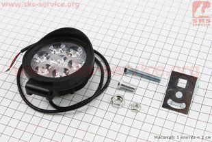 Фото товара &ndash; Фара дополнительная светодиодная влагозащитная - 6 LED с креплением, круглая 75мм