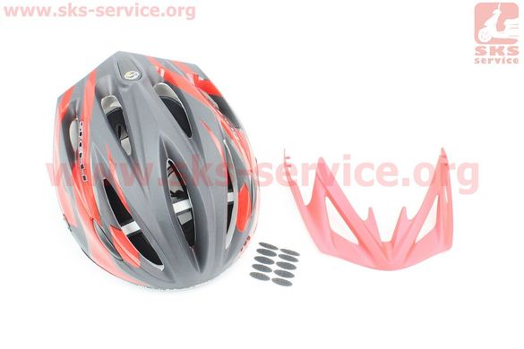 Фото товара – Шлем велосипедный L (59-65 см) съемный козырек, 10 вент. отверстия, системы регулировки по размеру Divider и Run System SRS, черно-красный SBH-4000