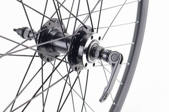 Фото товару &ndash; Колесо 27,5" заднє Disk-brake, обід "крапля" та втулка 14Gx36H алюмінієві,пром підшипникі NECO MS31R, під вільнобіг, кріпл. ексцентрик, "GRAVITY"