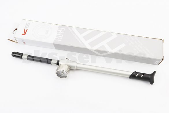 Фото товара – Насос алюминиевый высокого давления 300 psi/20 bar с манометром, для воздушных амортизаторов и вилок, D-PUMP