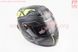 Шлем закрытый (сертификации DOT / ECE) + очки SCO-М61 М (57-58см), ЧЕРНЫЙ матовый с салатово-серым рисунком, фото – 2