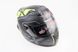 Шлем закрытый (сертификации DOT / ECE) + очки SCO-М61 М (57-58см), ЧЕРНЫЙ матовый с салатово-серым рисунком, фото – 1