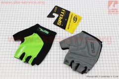 Фото товару – Перчатки без пальців L з гелевими вставками під долоню, чорно-салатові SBG-1457