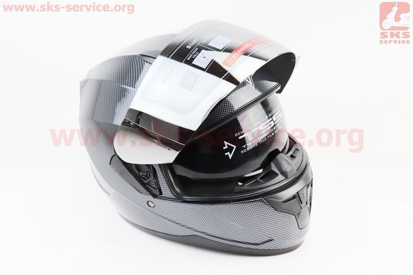 Фото товара – Шлем интеграл, закрытый (сертификация DOT)+откидные очки BLD-M67 М (57-58см), "КАРБОН" глянец
