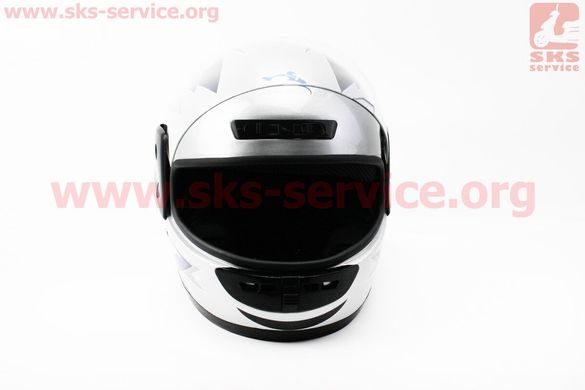Фото товара – Шлем закрытый HF-101 S- СЕРЫЙ с cине-черным рисунком Q42-BL