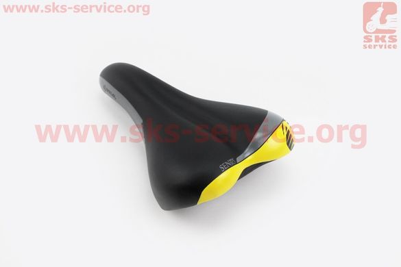 Фото товару – Сидіння MTB, чорно-сіро-жовте VL-3126