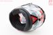 Шлем модуляр, закрытый с откидным подбородком+откидные очки BLD-159 М (57-58см), ЧЁРНЫЙ глянец с красно-серым рисунком, фото – 3