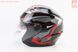 Шлем открытый+откидные очки BLD-708 М (57-58см), ЧЁРНЫЙ глянец с красно-серым рисунком, фото – 4
