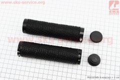 Фото товара – Ручки руля 130мм с зажимом Lock-On с двух сторон, черные Silicone S-192С