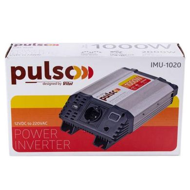 Фото товару – Перетворювач напруги PULSO/IMU-1020/12V-220V/1000W/USB-5VDC2.0A/мод.хвиля/клеми