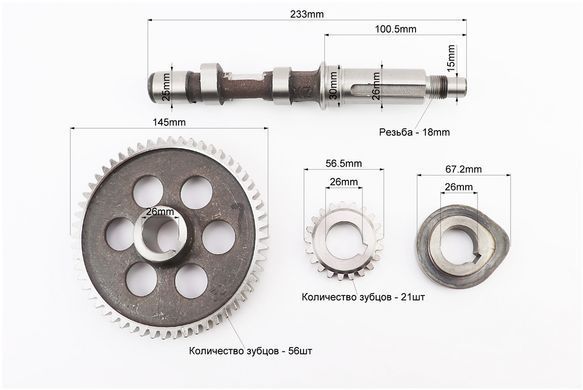 Фото товара &ndash; Распредвал R190/R195NM +шестерня Z-56+шестерня Z-21+кулачок+подшипник 6006