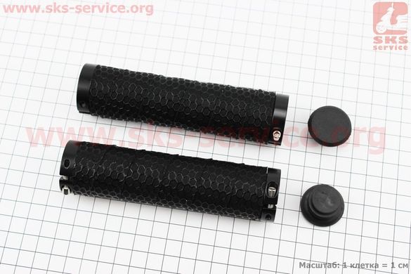 Фото товару – Ручки керма 130мм з затискачем Lock-On з двох сторін, чорні Silicone S-192С
