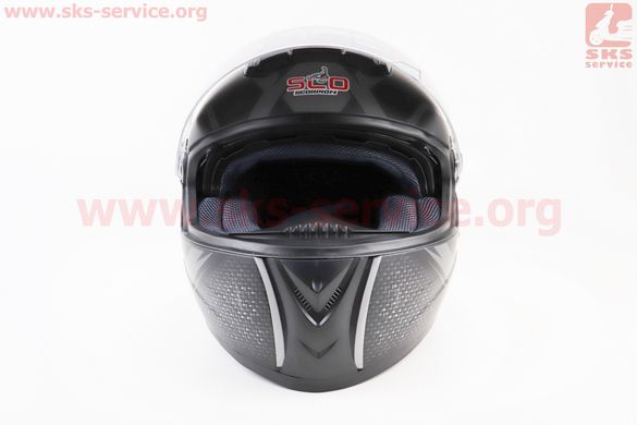 Фото товара – Шлем закрытый (сертификации DOT / ECE) + очки SCO-М61 М (57-58см), ЧЕРНЫЙ матовый с серым рисунком