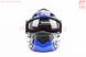 Шлем модуляр, закрытый с откидным подбородком+откидные очки BLD-159 М (57-58см), ЧЁРНЫЙ глянец с сине-серым рисунком, фото – 6