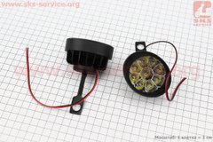 Фото товара – Фара дополнительная светодиодная влагозащитная (65*55mm) - 9 LED с креплением под зеркало, к-кт 2шт