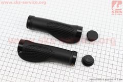 Фото товара – Ручки руля 130мм с зажимом Lock-On с двух сторон, эргономичные, чёрные TPE-140A