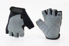 Фото товара – Перчатки без пальцев XS с гелевыми вставками под ладонь, чёрно-серые SBG-1457