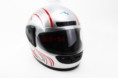 Фото товара – Шлем закрытый HF-101 S- СЕРЫЙ с красно-серым рисунком Q233-R