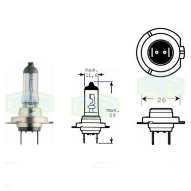 Фото товара – Лампа автомобильная Галогенная лампа Trifa H7/H1 12V 55W Spare kit