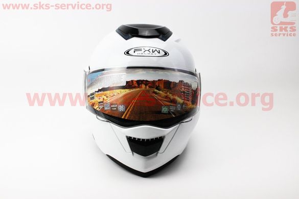 Фото товара – Шлем закрытый с откидным подбородком+очки HF-119 S- БЕЛЫЙ