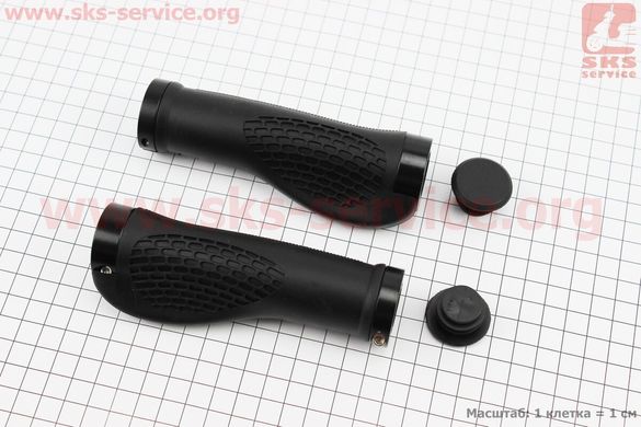 Фото товара – Ручки руля 130мм с зажимом Lock-On с двух сторон, эргономичные, чёрные TPE-140A