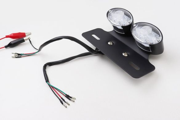 Фото товару – Ліхтар задній "подвійний" LED c кронштейном кріплення номерного знаку, ЧОРНИЙ