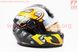 Шлем закрытый HF-122 S- ЧЕРНЫЙ глянец с желто-белым рисунком Q100-Y, фото – 4