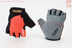 Фото товара – Перчатки без пальцев S черно-оранжевые, с гелевыми вставками под ладонь SBG-1457