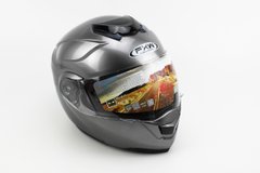Фото товара – Шлем закрытый с откидным подбородком+очки HF-119 S- СЕРЫЙ глянец