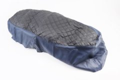 Фото товара – Чехол сиденья (эластичный, прочный материал) черный/синий, ЛЮКС, тип 2