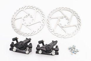 Фото товара &ndash; Тормоз Disk-brake передний (F160/R140мм)+задний (F180/R160мм), диски 160мм, крепл. 6 болтов, чёрный DX-2019