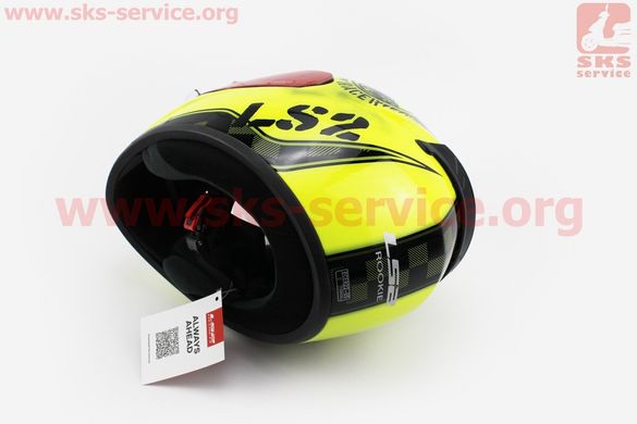 Фото товара – Шлем закрытый ROOKIE FAN FF352 XL - ЖЕЛТЫЙ с рисунком черным