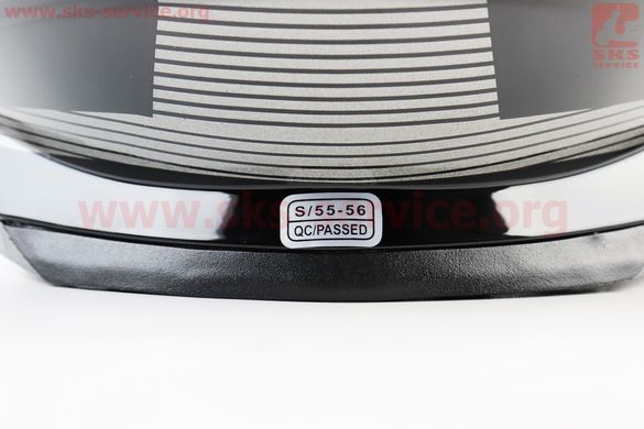 Фото товара – Шлем интеграл, закрытый BLD-M62 S (55-56см), ЧЁРНЫЙ глянец с красно-серым рисунком