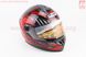 Шлем закрытый HF-122 S- ЧЕРНЫЙ глянец с красно-серым рисунком IRON Q238, фото – 2