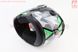 Шлем модуляр, закрытый с откидным подбородком+откидные очки BLD-159 S (55-56см), ЧЁРНЫЙ глянец с зелёно-серым рисунком, фото – 4