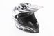 Шлем кроссовый/эндуро/АТV BLD-819-7 L (59-60см), ЧЁРНЫЙ глянец с бело-серым рисунком, фото – 1