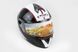 Шлем закрытый HF-122 M- ЧЕРНЫЙ глянец с белой полосой Q66, фото – 1