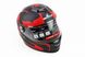 Шлем закрытый SCO-М65 S- ЧЕРНЫЙ матовый с красным рисунком, фото – 1