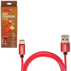 Фото товара – Кабель VOIN CC-1101C RD USB-Type C 5А, 1m, red (супер быстрая зарядка/передача данных)