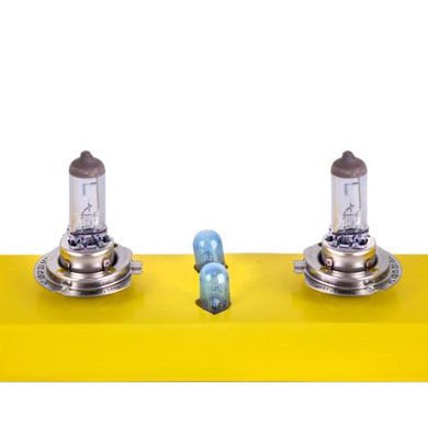 Фото товара – Лампа автомобильная Лампы двойная коробка 12V с 2 лампами H7 и 2 W5W Trifa