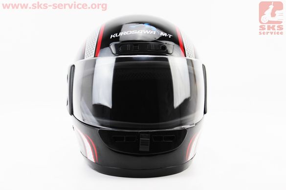 Фото товара – УЦЕНКА Шлем закрытый HF-101 S- ЧЕРНЫЙ с красно-серым рисунком Q233-R (сломан воздухозаборник)