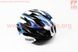 Шлем велосипедный M (54-57 см) съёмный козырёк, 18 вент. отверстий, чёрно-бело-cиний AV-01, фото – 3
