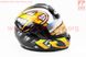 Шлем закрытый HF-122 М- ЧЕРНЫЙ глянец с желто-белым рисунком Q100-Y, фото – 4