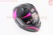 Шлем закрытый (сертификации DOT / ECE) + откидные очки SCO-M67 S (55-56см), ЧЕРНЫЙ матовый с розово-серым рисунком, фото – 2