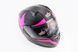 Шлем закрытый (сертификации DOT / ECE) + откидные очки SCO-M67 S (55-56см), ЧЕРНЫЙ матовый с розово-серым рисунком, фото – 1