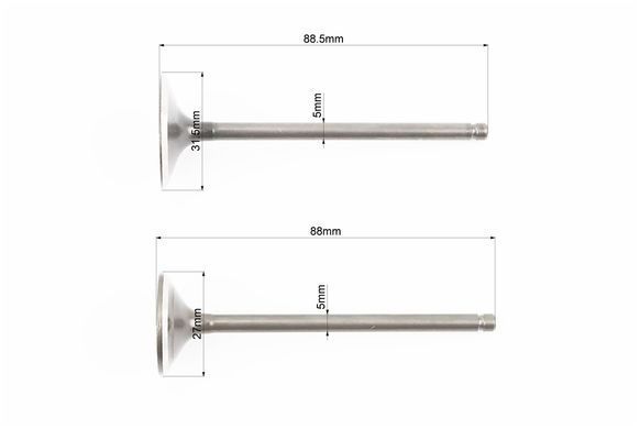 Фото товара &ndash; Loncin JL200-68A Клапана выпускной (h-88; d-27), впускной (h-88,5; d-31,5) к-кт 2шт СВ-200cc