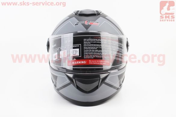 Фото товара – Шлем закрытый BLD-М65 S- ЧЕРНЫЙ матовый с серым рисунком